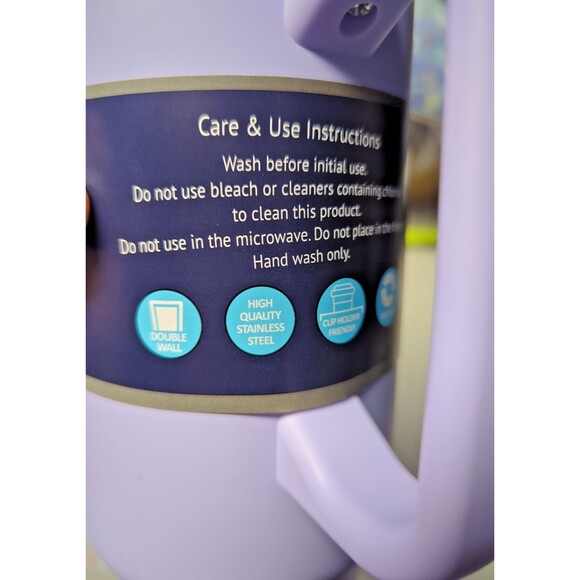 40oz Stainless Steel Tumbler –Insulated Double Wall w/ Handle, Straw & Twist Lid - Picture 8 of 16